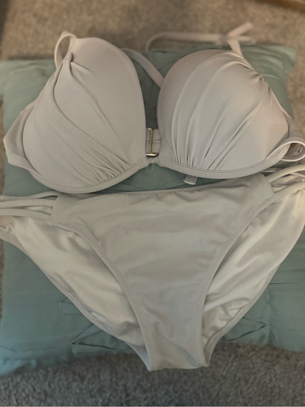 Victoria's Secret Light Gray Padded Bikini Set